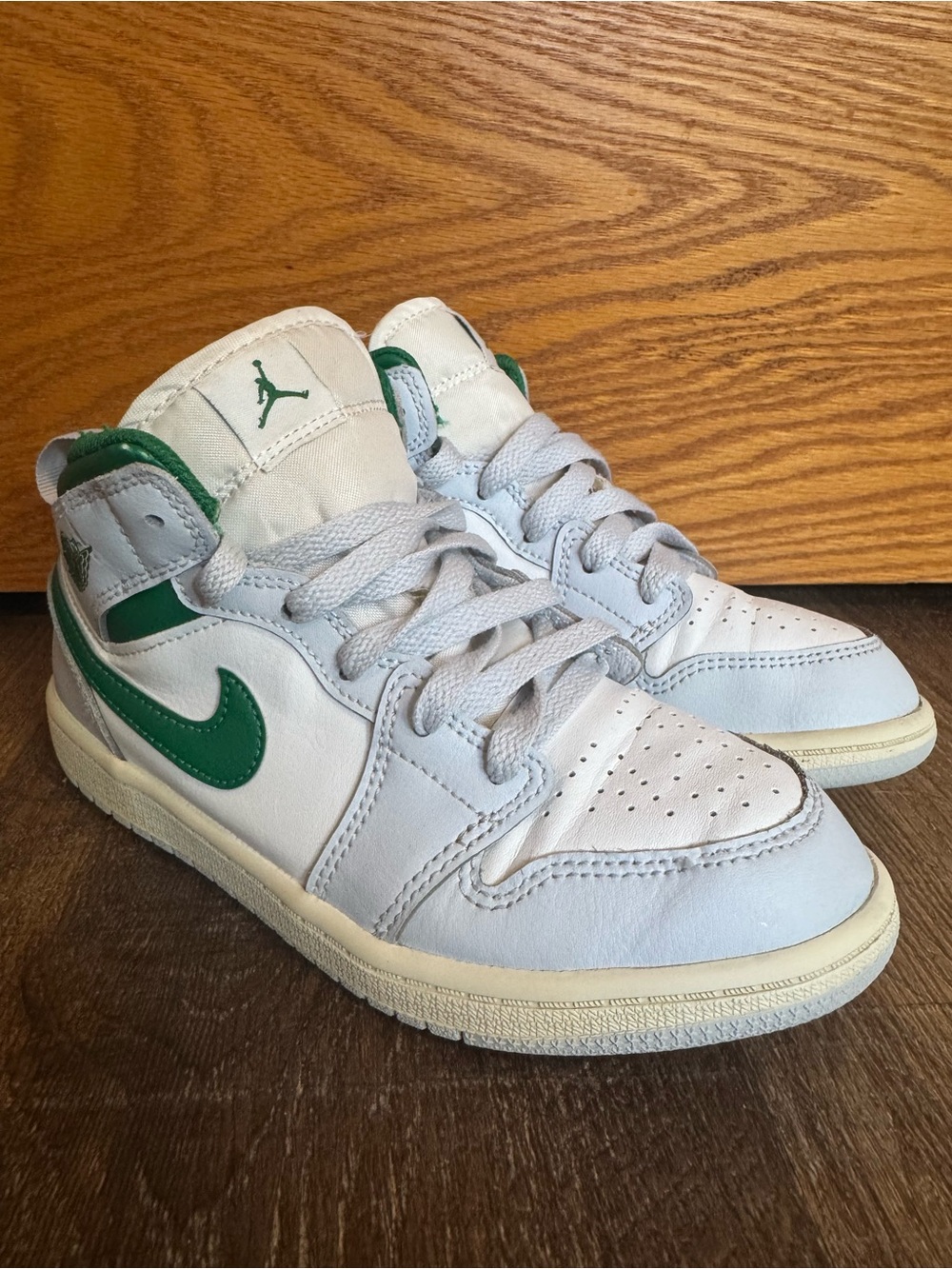 Air Jordan 1 Mid Kids 2Y Summit White Pine Green Sneakers DQ8424-142